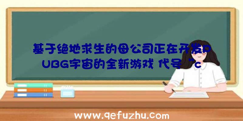 基于绝地求生的母公司正在开发PUBG宇宙的全新游戏